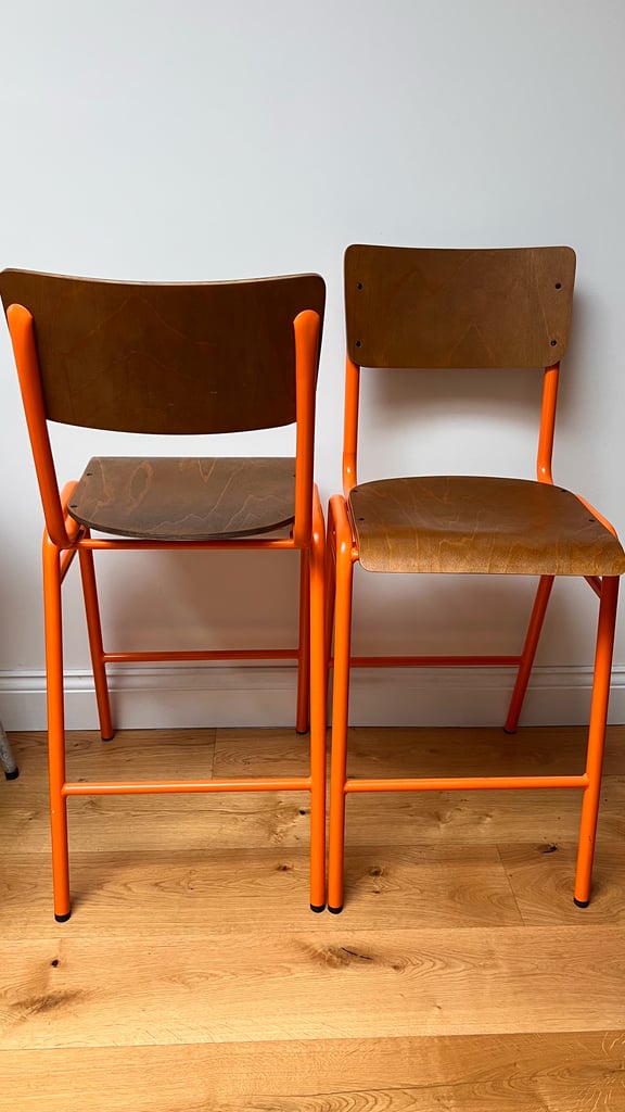 Pair of industrial style bar stools