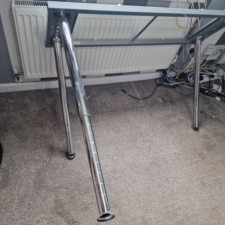 Ikea glass Galant kidney shaped desk 