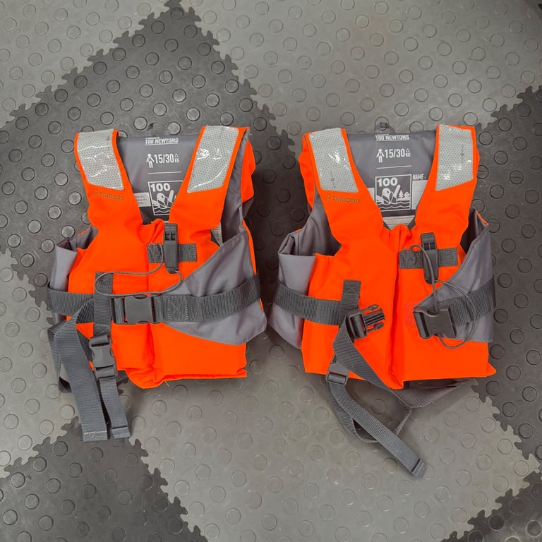 image for 2 x Decathlon LJ100N Junior Life Jacket 2.0 (15-30kg) Kids 