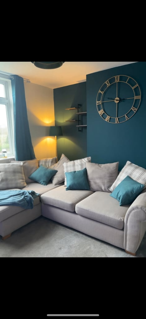 image for Corner sofa with armchair and pouffe