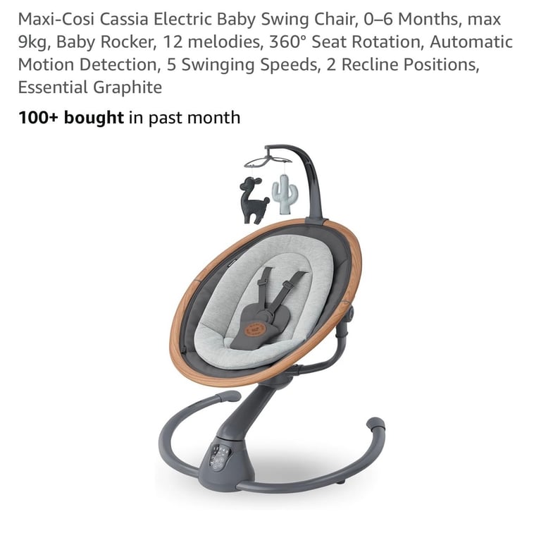 Maxi-Cosi Cassia Electric Baby Swing Chair, 0-6 Months