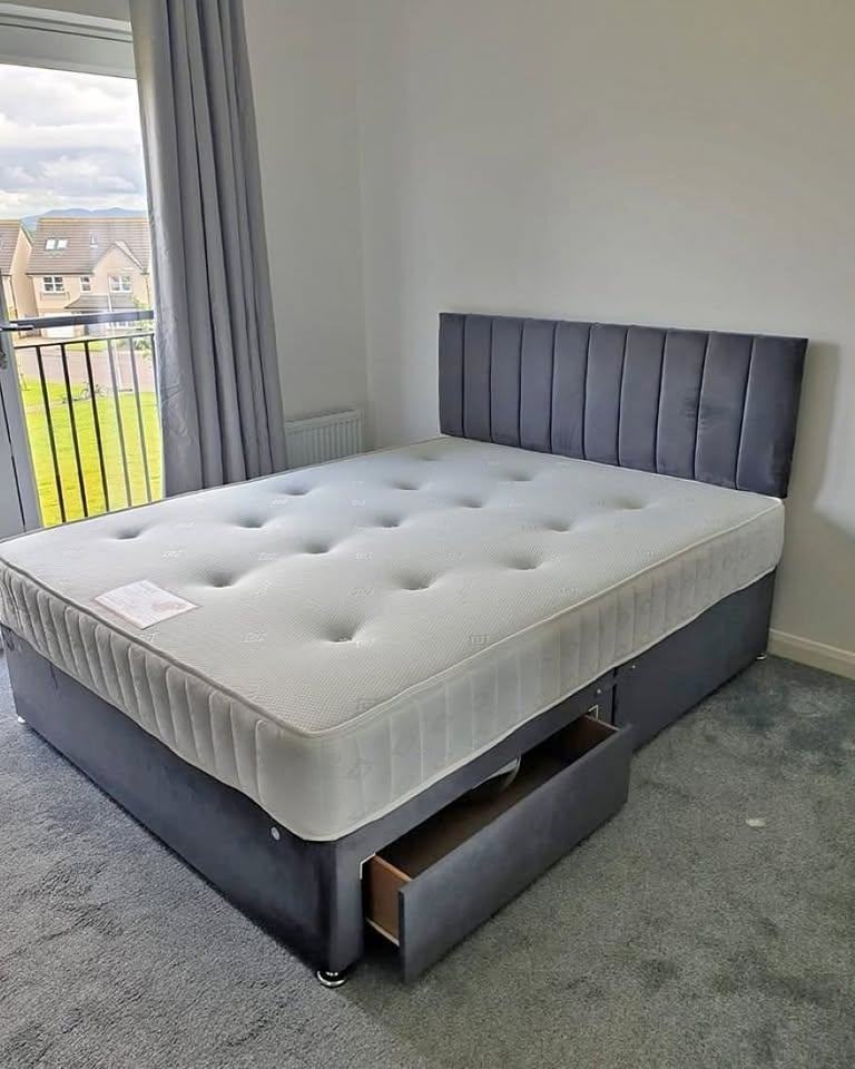 image for DIVAN 5FT King Size Bed Base With Mattress & Storage Drawers 20% Off + Amazing Price