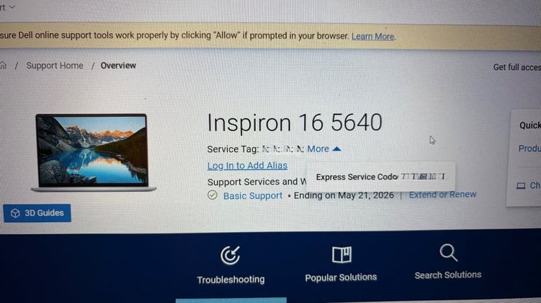 Dell Inspiron 16 5640 Laptop 16gb 1TB SSD Warranty Immaculate Condition 