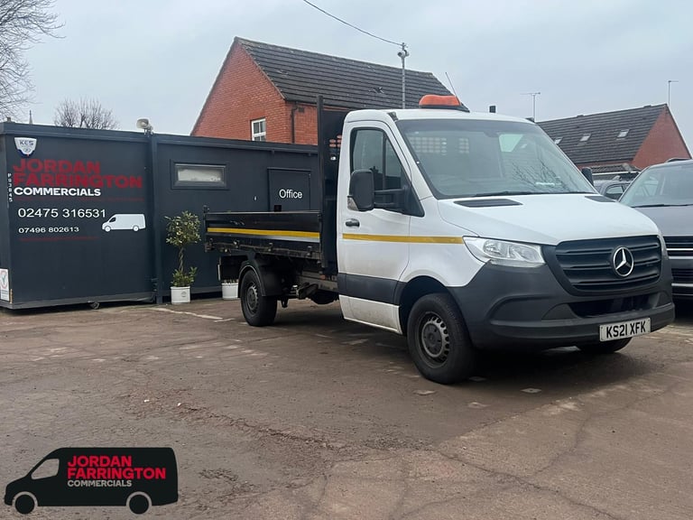 2021 21 reg MERCEDES BENZ SPRINTER 2.0 315 SINGLE CAB TIPPER 3.4M BED EURO6 ULEZ
