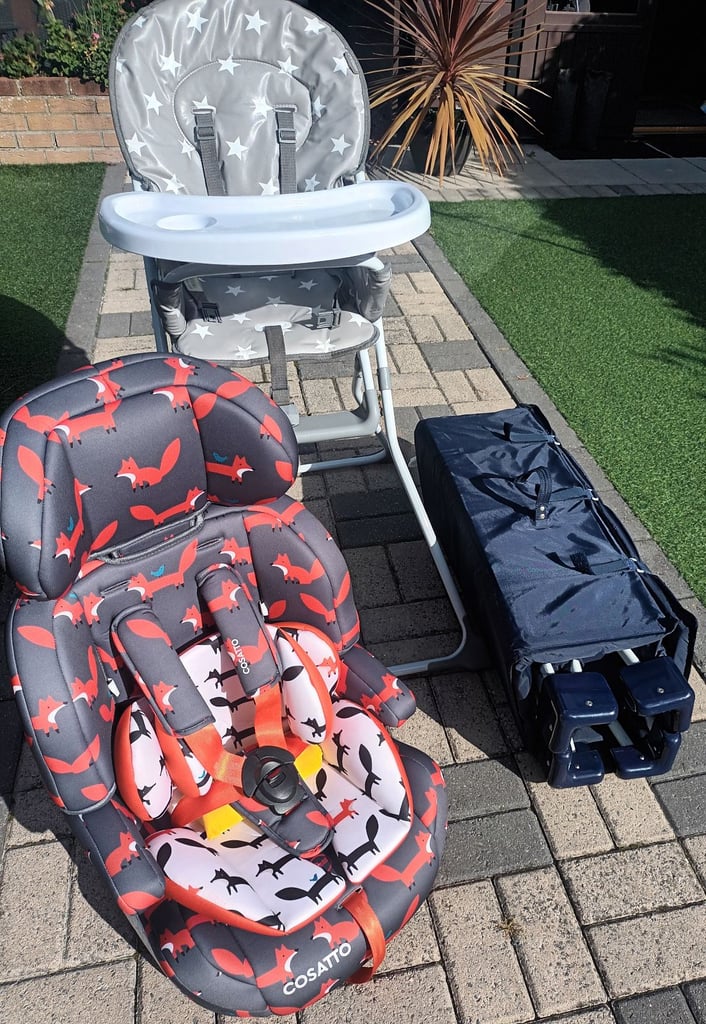 image for Cossato Car Seat / Travel Cot & Highchair