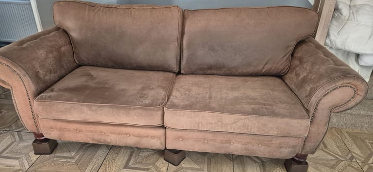 image for Leather effect sofa and chair 