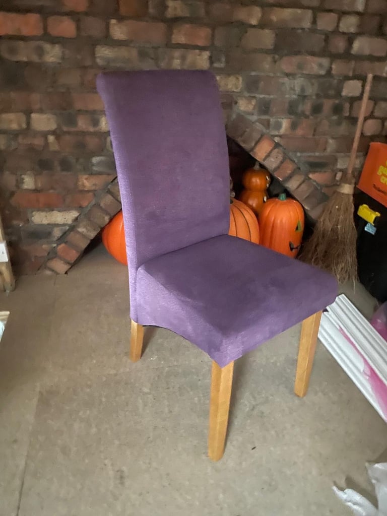 2 x purple dining chairs 