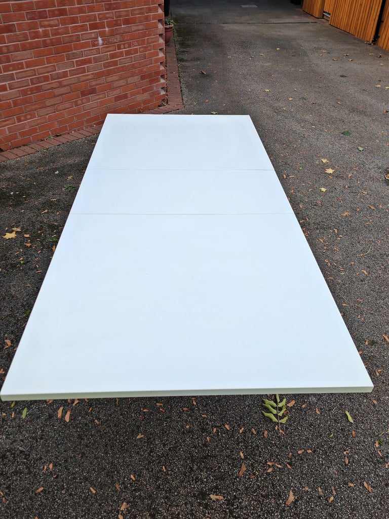 White Extending Dining Table & 6 Black/Chrome Chairs FREE DELIVERY 178