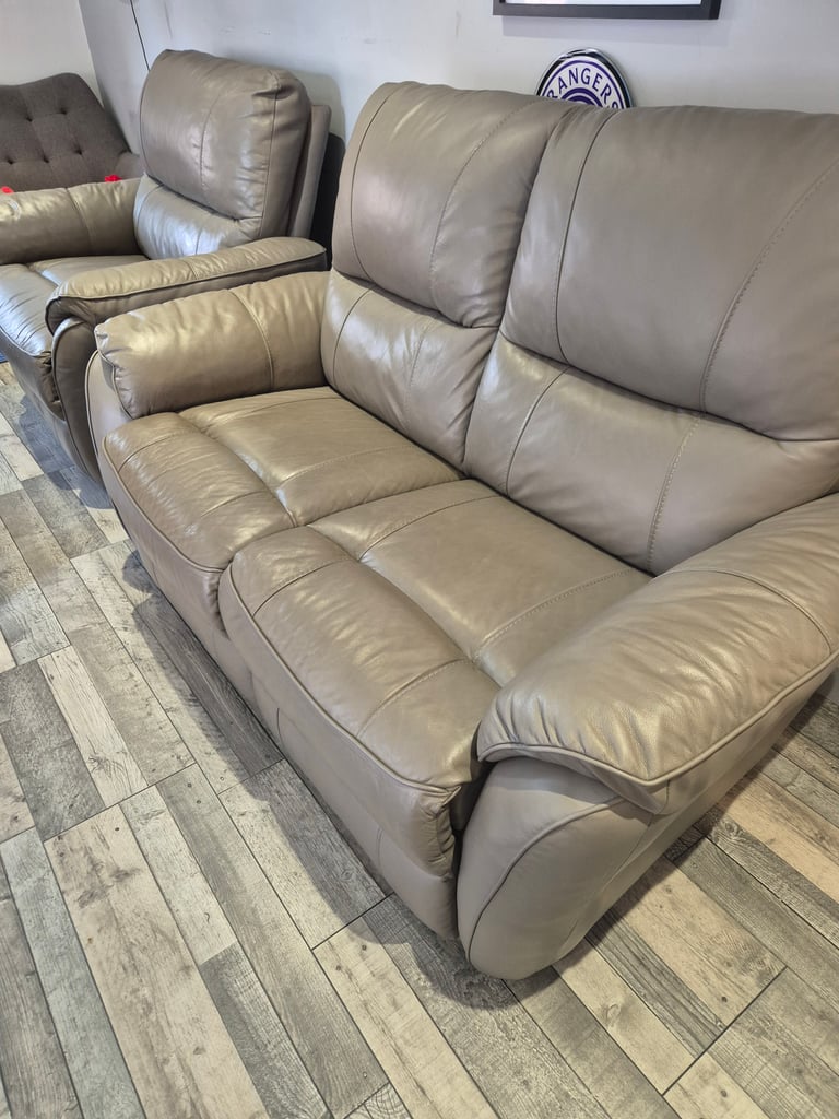 Absolutely stunning Stone Leather Sofa.