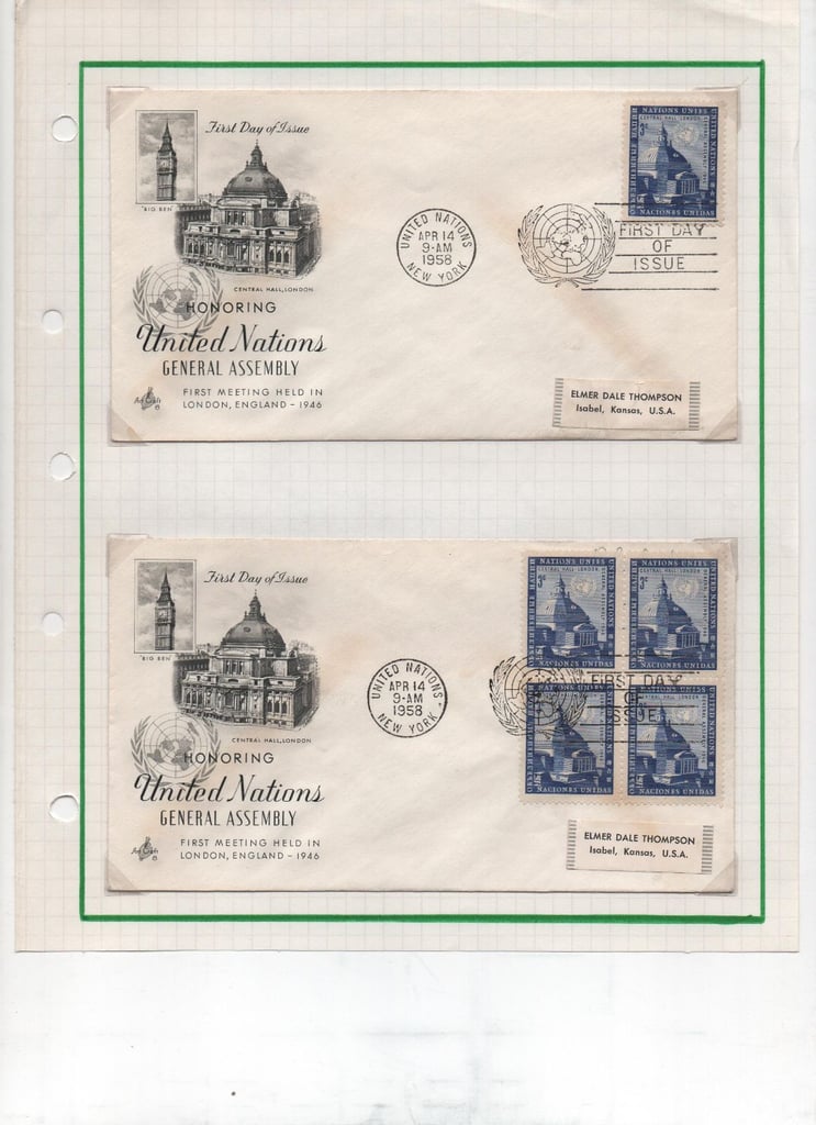 186 United Nations first day covers