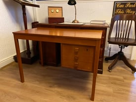 Retro vintage mid century 1960s Danish Teak Desk by Domino Mobler.