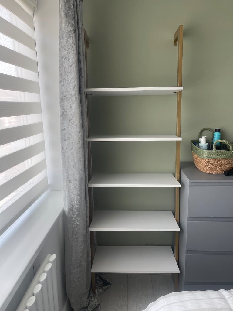 6ft Matt Gold and White shelf 