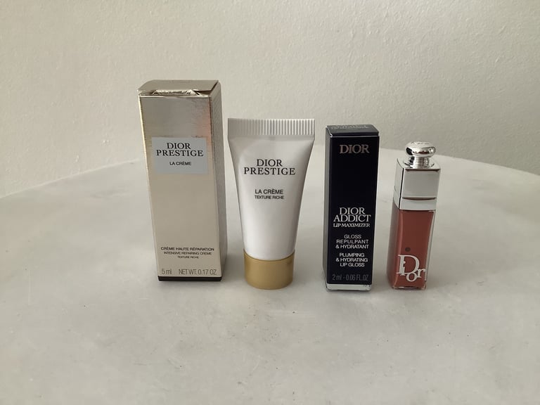 image for Brand new Dior miniatures - Addict lip gloss Rose Nude 2ml & Dior Prestige La Crème 5ml