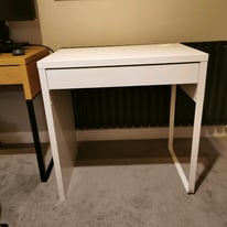 IKEA small white desk, with sliding draw 