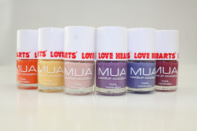 MUA Makeup Academy Love Hearts Collection 5 x Nail Polish 6.8 ml-Limited Edition
