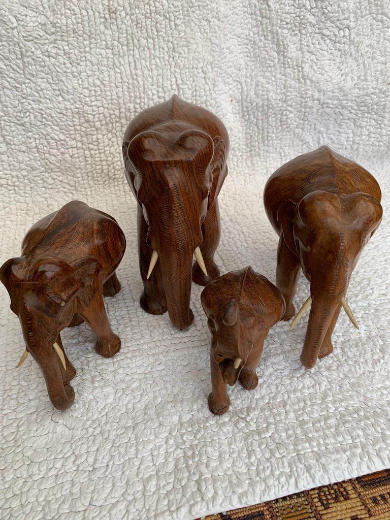 Teak elephants