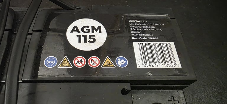 Halfords AGM115 Start/Stop 12V Car Battery