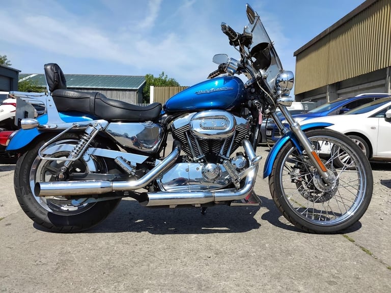 2005 05 HARLEY DAVIDSON XL 1200 C XL1200 CUSTOM SPORTSTER BLUE CUSTOM CRUISER