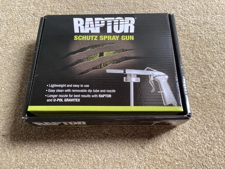 image for U-pol Raptor Schutz gravitex applicator professional spray gun.  Brand new in box.   