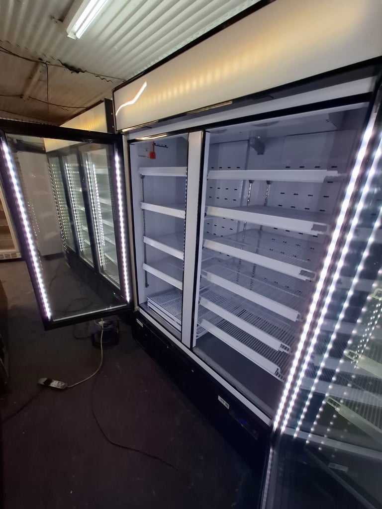 Commercial upright display glass fridge or freezer cafe shop restaurant supermarket 