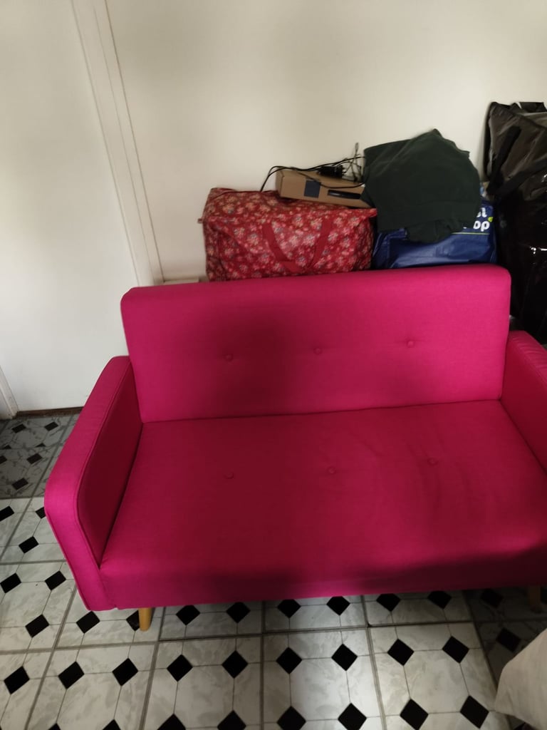 Hot pink sofa lovely space saver retro 