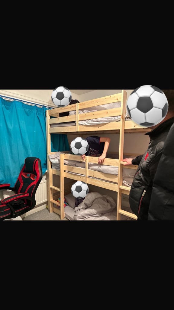 image for Triple bunk bed or double with large storage underneath