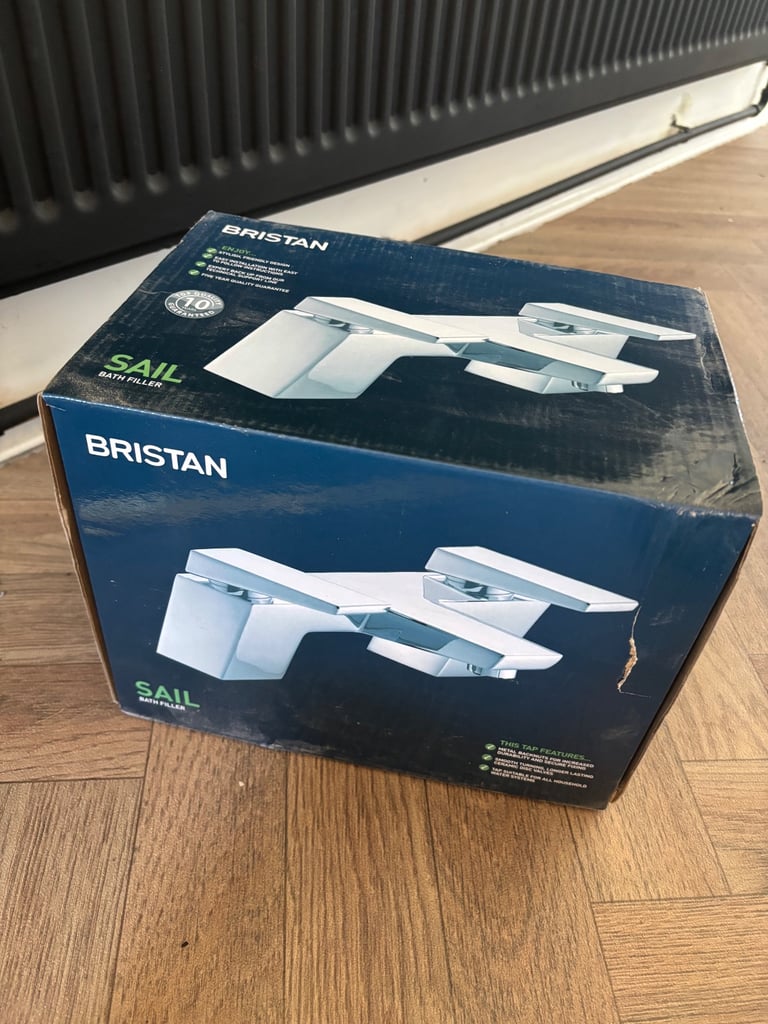 Bristan Metallix Sail Chrome Bridge Bath Filler Tap - Flat Handles