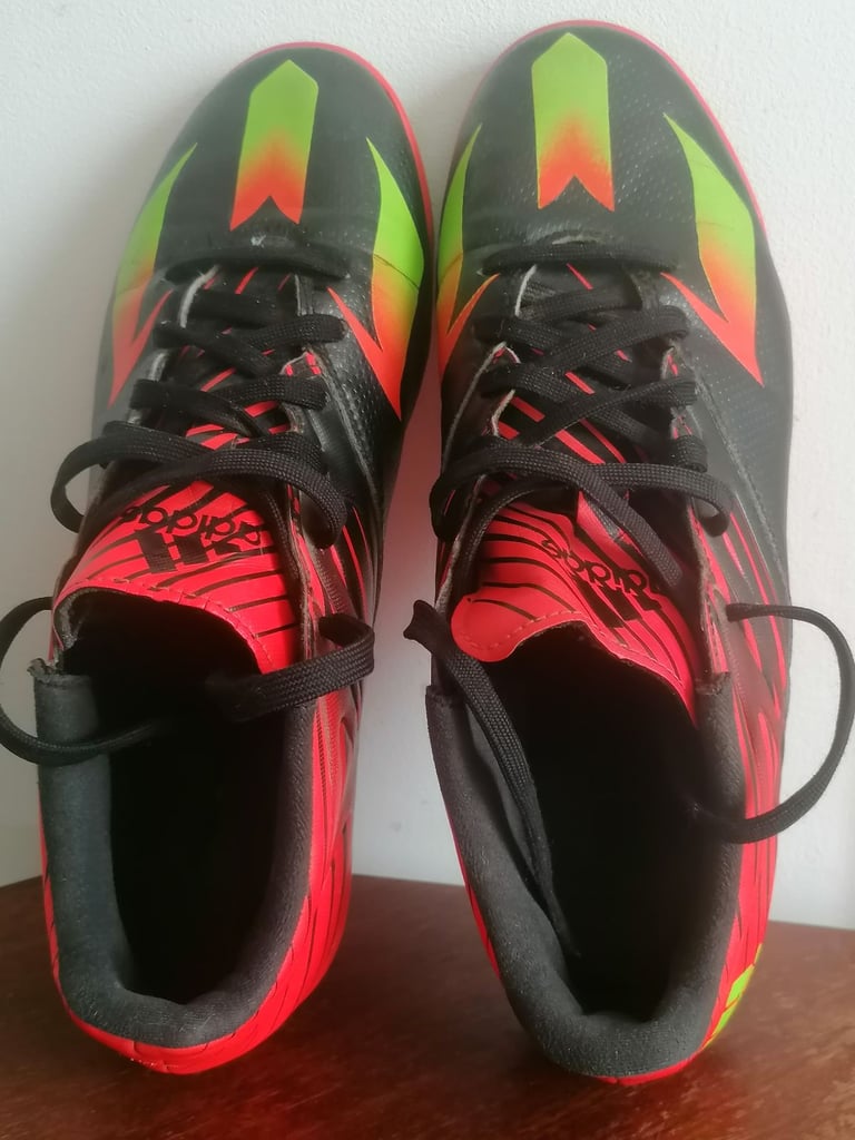 Adidas Messi Turf Soccer Shoes Green Black, red colour. Uk size - 9.