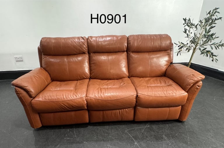 SCS Tan 3 Seater Power Recliner  £250 Free Local Delivery