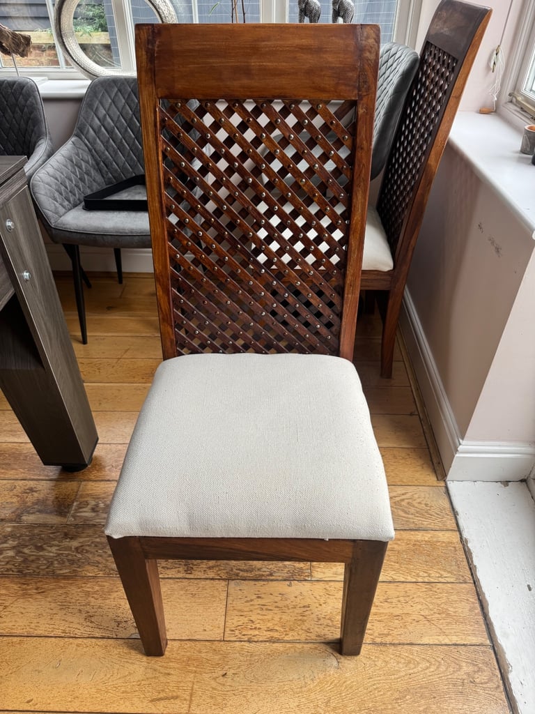 High back lattice dinning chairs QTY 4