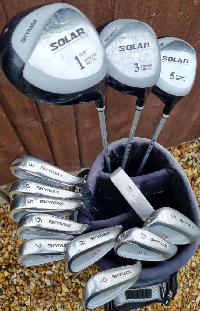 SKYMAX 3-SW, woods 1-3-5, Vantage soft-face putter, SKYMAX trolley bag & EXTRA's