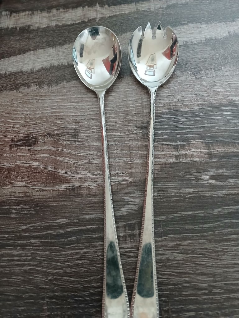 Stainless steel salad servers