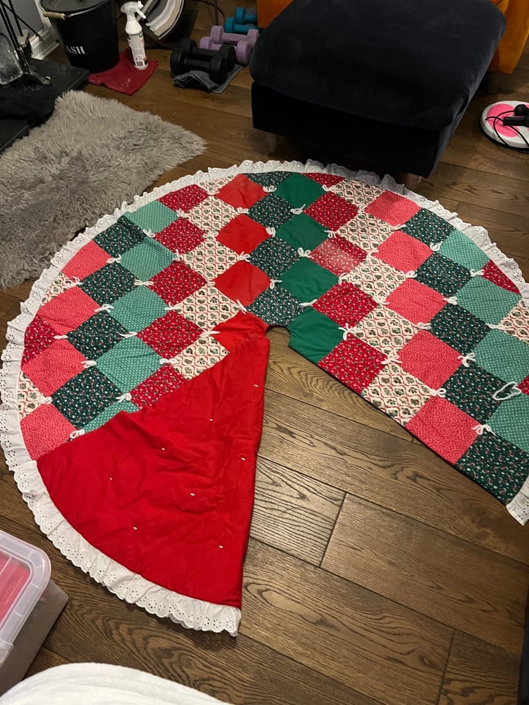 Homemade Christmas tree skirt 