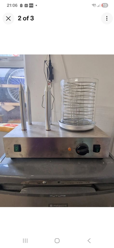 image for HOT DOG MACHINE STAINLESS STEEL 4 STICKS SAUSAGE BUN WARMER HOTDOG STEAMER