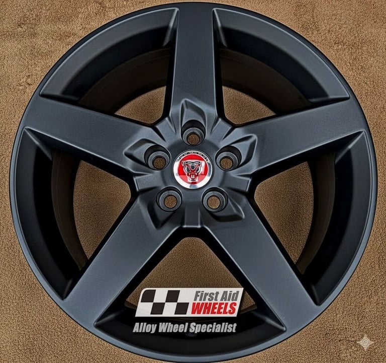 R589BS Swap JAGUAR XE 4X 18'' GENUINE STYLE 5030 SATIN BLACK ALLOY WHEELS