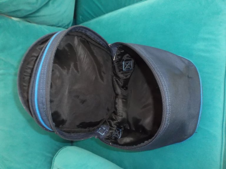 Childs horse riding safety helmet and storage bag