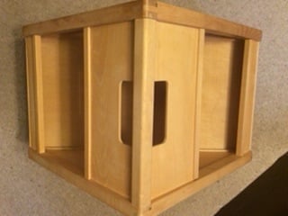 Wooden dolls house with furniture 