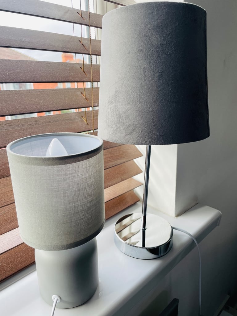 2 grey lamps new 