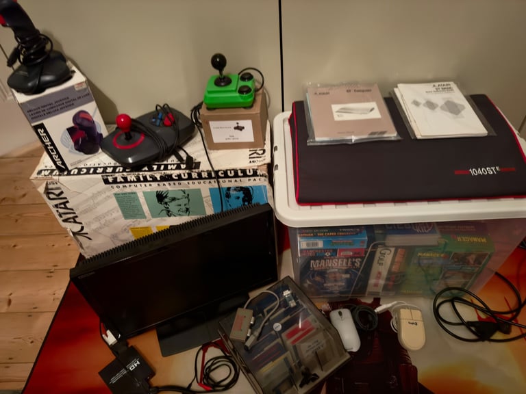 image for HUGE & RARE ATARI 1040 STE BUNDLE (VGC) inc. Games, LCD Monitor, Joysticks etc.