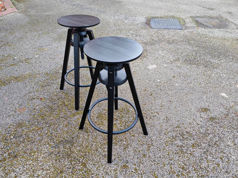 2 IKEA Dalfred Height Adjustable Bar Stools with Seat Cushions FREE DELIVERY 039