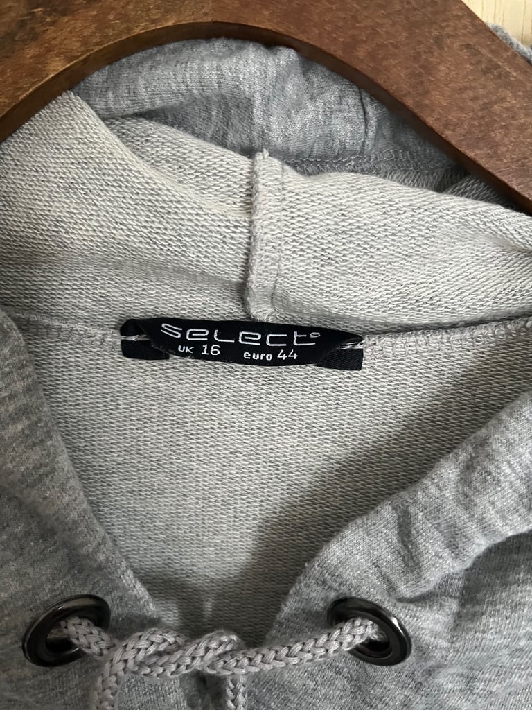  SELECT GREY DISTRESSED HOODIE SIZE 16