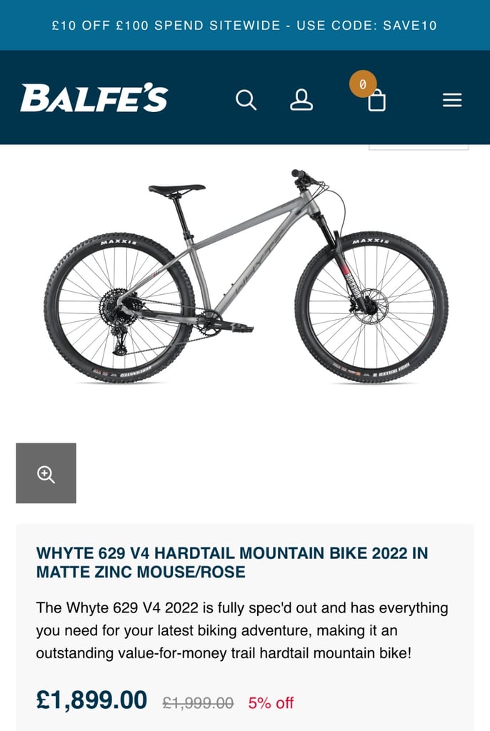 image for WHYTE 629 V4 HARDTAIL MOUNTAIN BIKE 2022