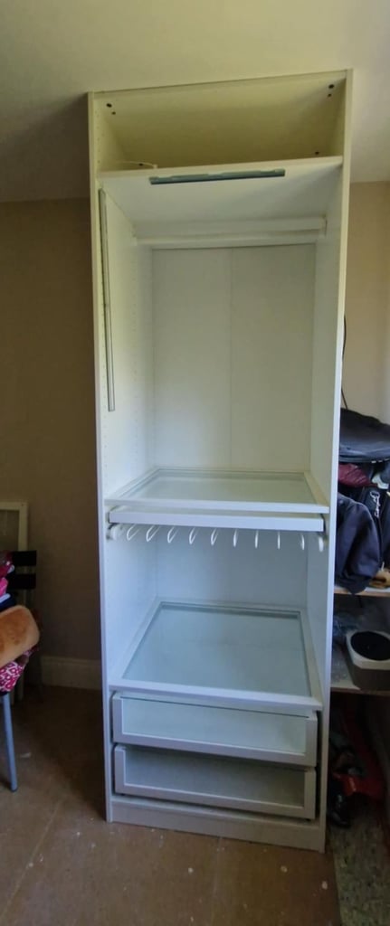 image for Ikea Pax wardrobe with drawers, shelves, pull-out trouser hanger, hanging space