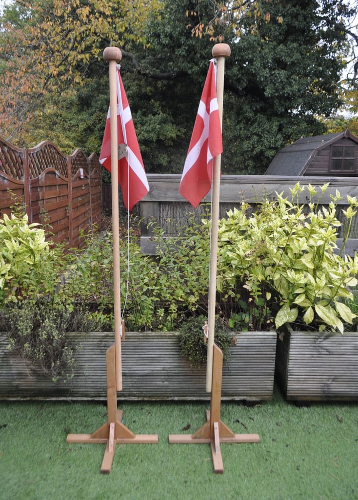 image for Denmark flag with freestanding flag pole