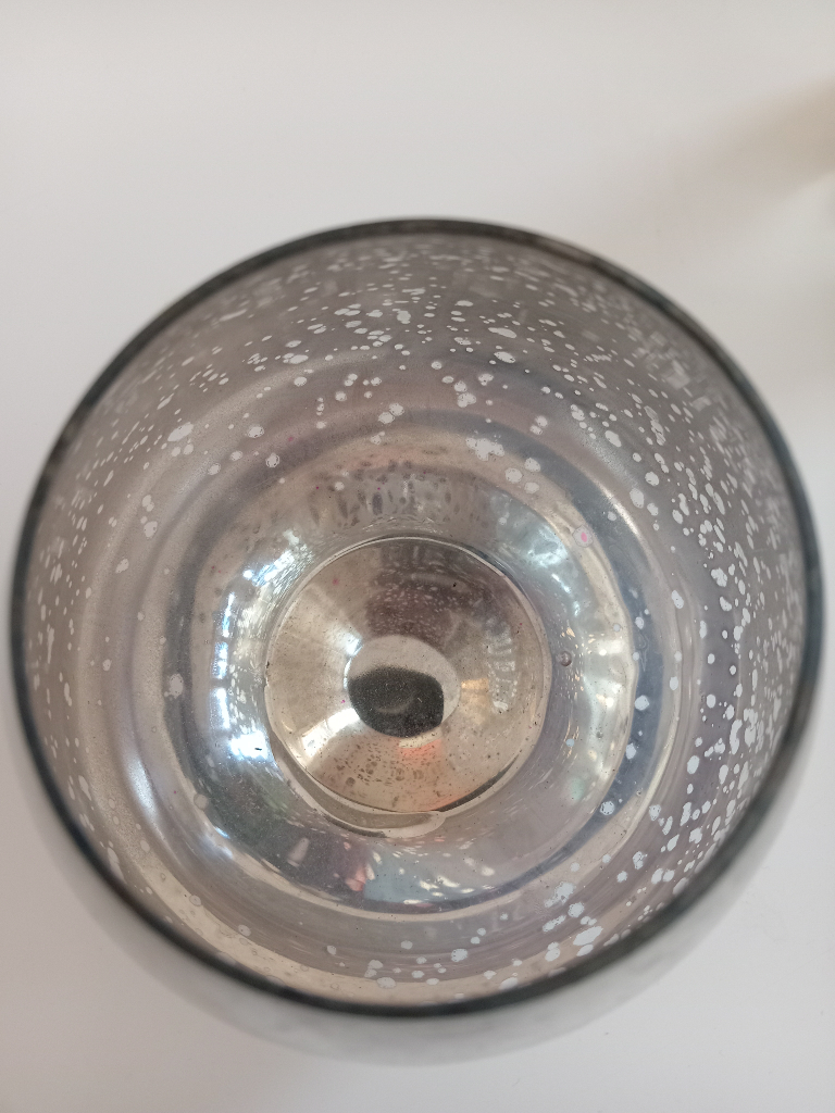 Luxury Silver Mercury Effect Large Tea Light Holder Contemporary Chic Design New