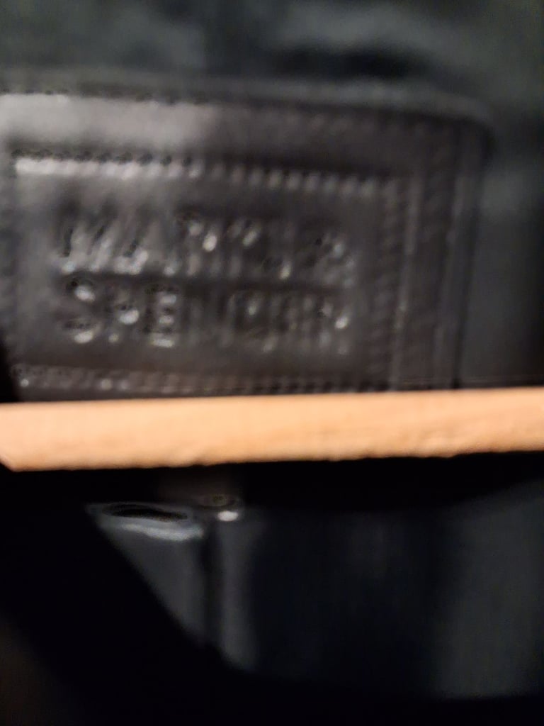 Marks & Spencer black leather look coat size 16