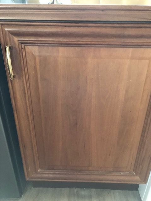 Used wooden and glass kitchen cabinet doors