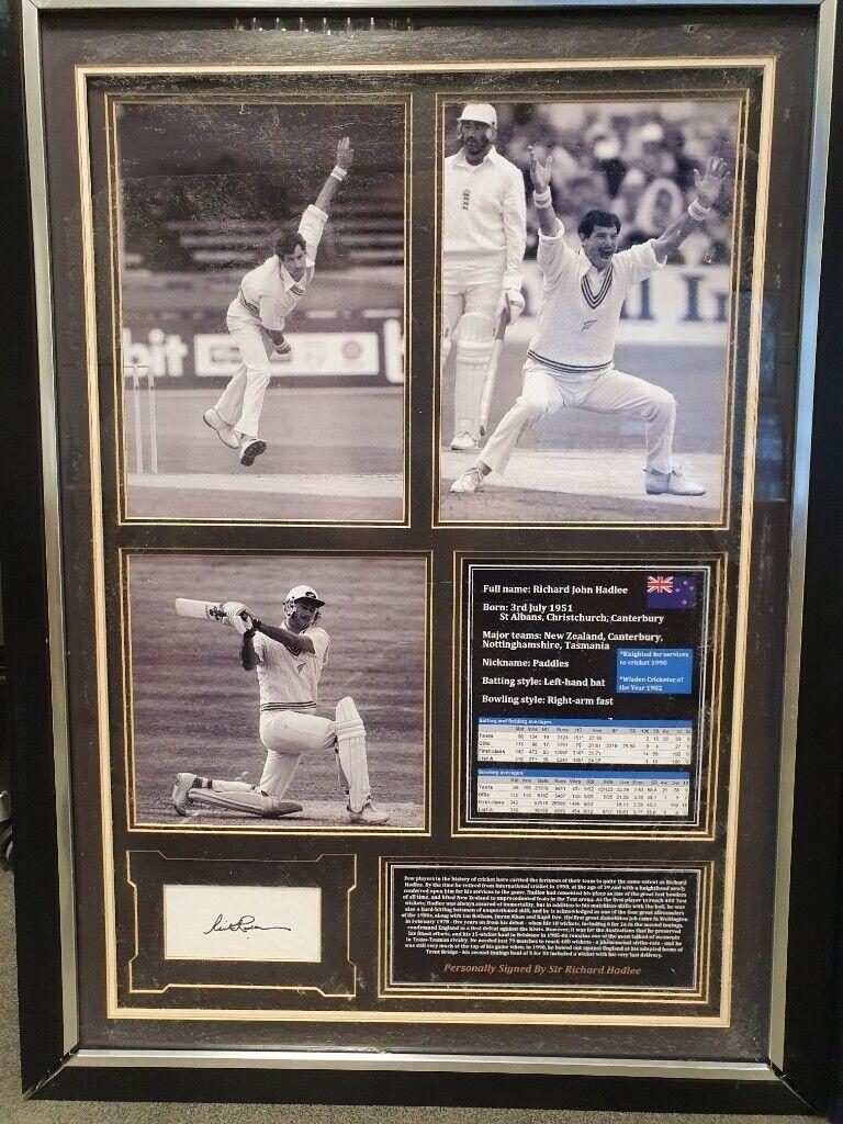 image for Personally signed by Richard John Hadlee - 3 pictures with career stats