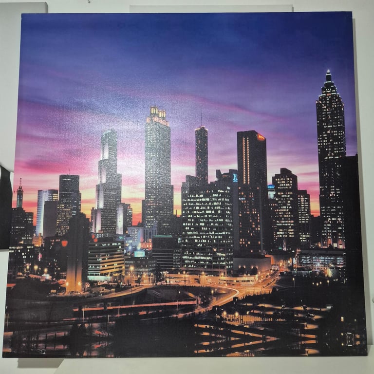 image for Large canvas of Downtown Atlanta skyline at dusk