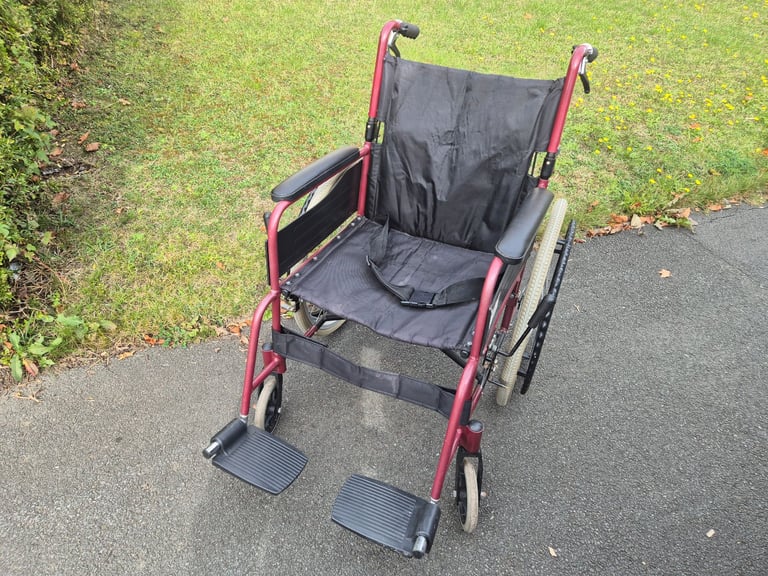 image for Self propel wheelchair. Brakes on handle. Lap belt. Wheel chair